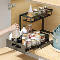The Kindra Two-Tier Sliding Under-Sink Organizer